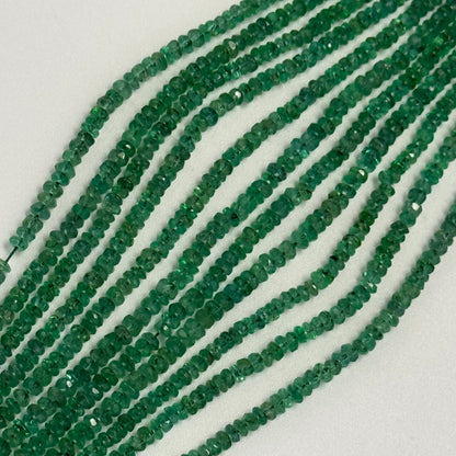 Emerald Rondelle Beads – Faceted Gem for Jewelry - (AAA Quality)