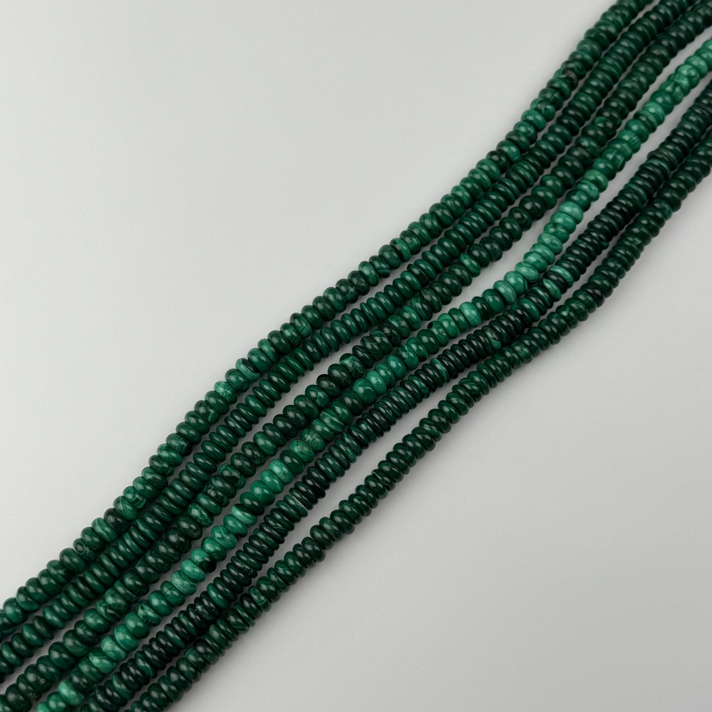 Malachite Beads - Rondelle Polished