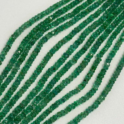 Emerald Rondelle Beads – Faceted Gem for Jewelry - (AAA Quality)