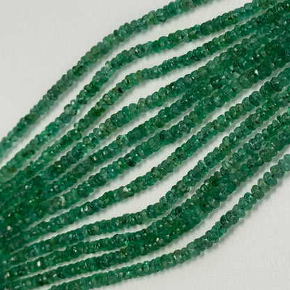 Emerald Rondelle Beads – Faceted Gem for Jewelry - (AAA Quality)
