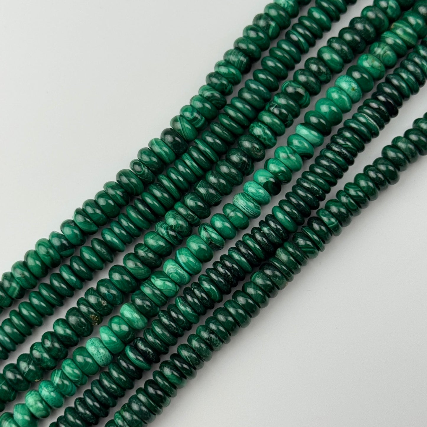 Malachite Beads - Rondelle Polished