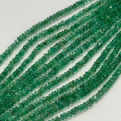 Emerald Rondelle Beads – Faceted Gem for Jewelry - (AAA Quality)
