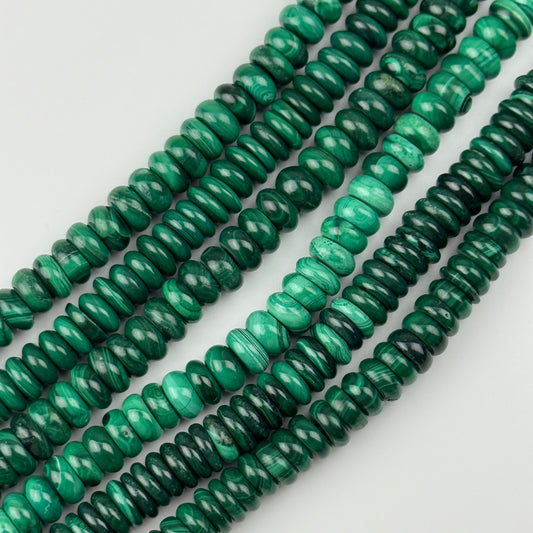 Malachite Beads - Rondelle Polished