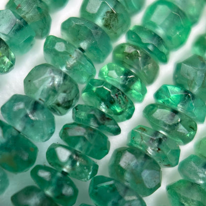 Emerald Rondelle Beads – Faceted Gem for Jewelry - (AAA Quality)