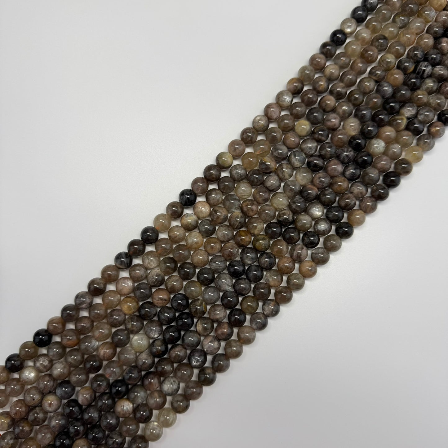 Sunstone & Moonstone Polished Round Beads - (A Quality)