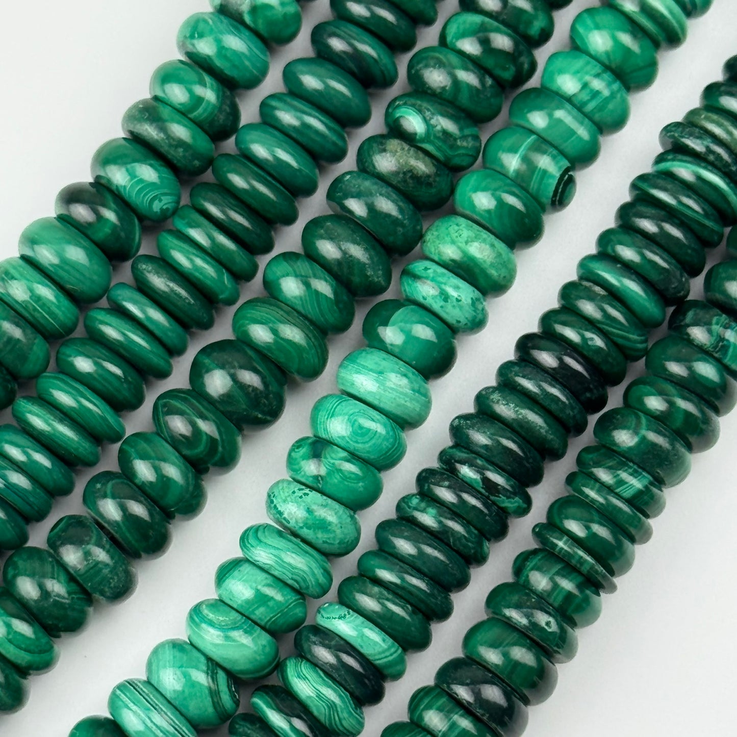 Malachite Beads - Rondelle Polished