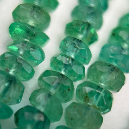 Emerald Rondelle Beads – Faceted Gem for Jewelry - (AAA Quality)