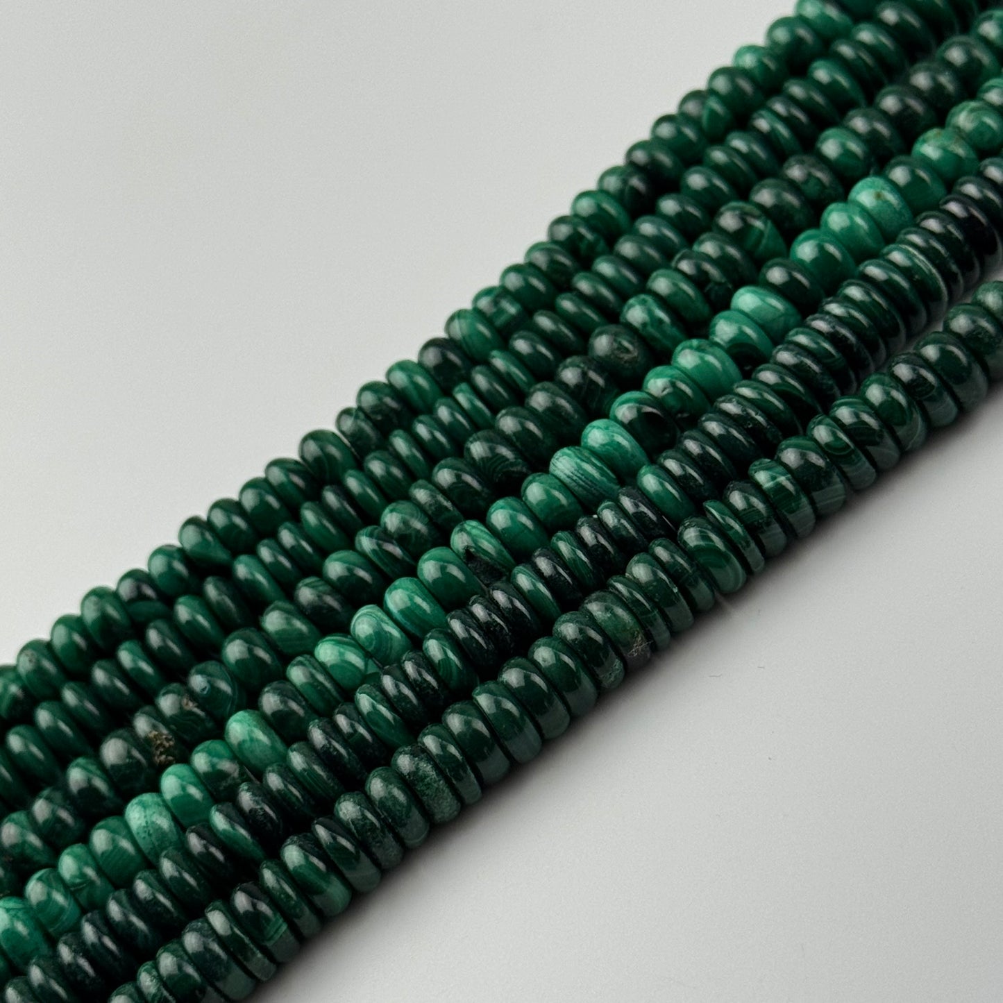 Malachite Beads - Rondelle Polished