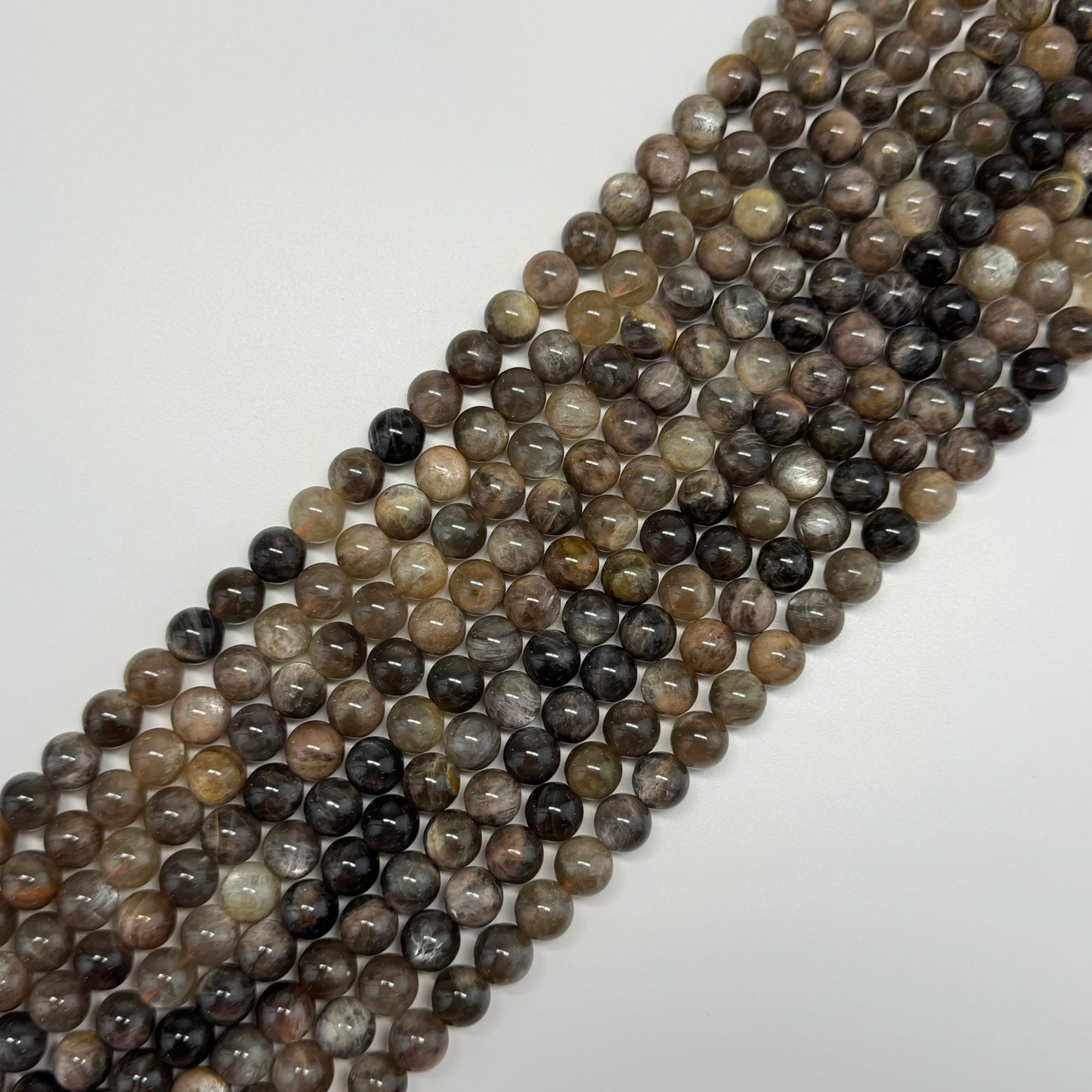 Sunstone & Moonstone Polished Round Beads - (A Quality)