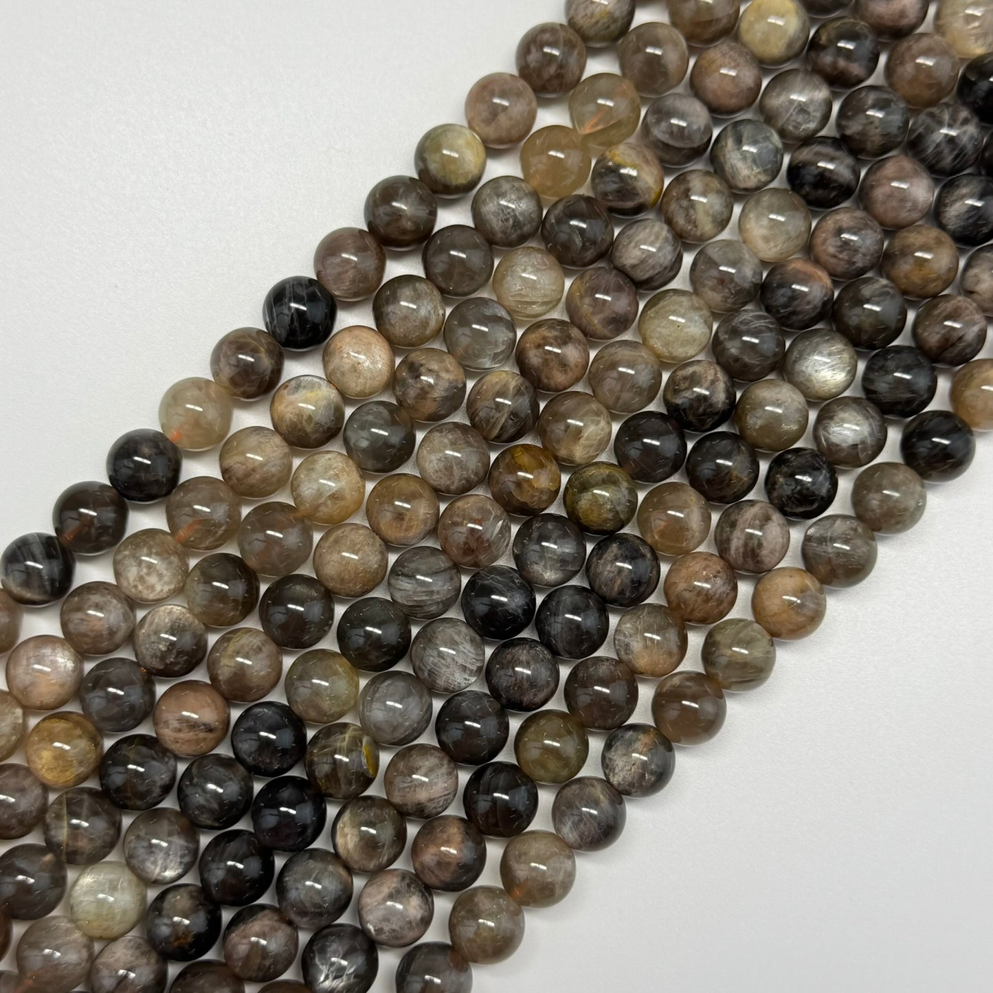 Sunstone & Moonstone Polished Round Beads - (A Quality)