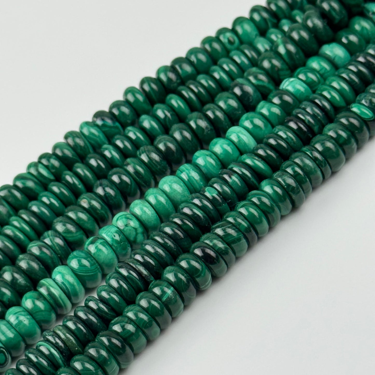 Malachite Beads - Rondelle Polished