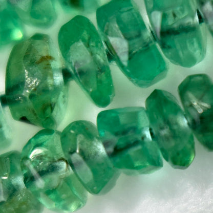 Emerald Rondelle Beads – Faceted Gem for Jewelry - (AAA Quality)