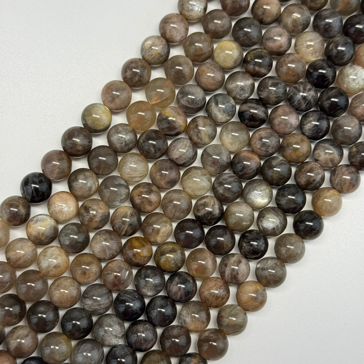 Sunstone & Moonstone Polished Round Beads - (A Quality)
