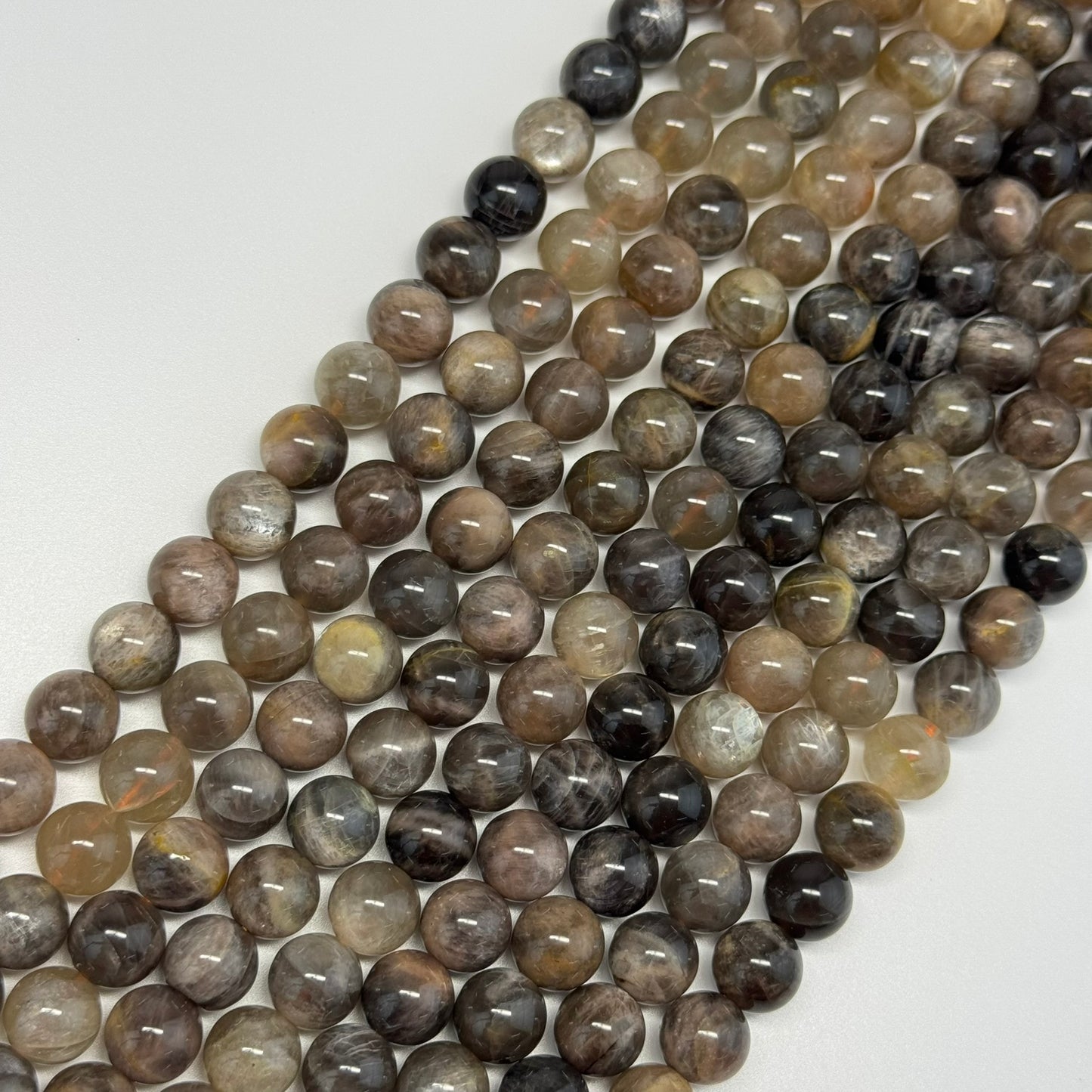 Sunstone & Moonstone Polished Round Beads - (A Quality)