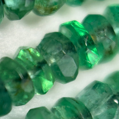 Emerald Rondelle Beads – Faceted Gem for Jewelry - (AAA Quality)