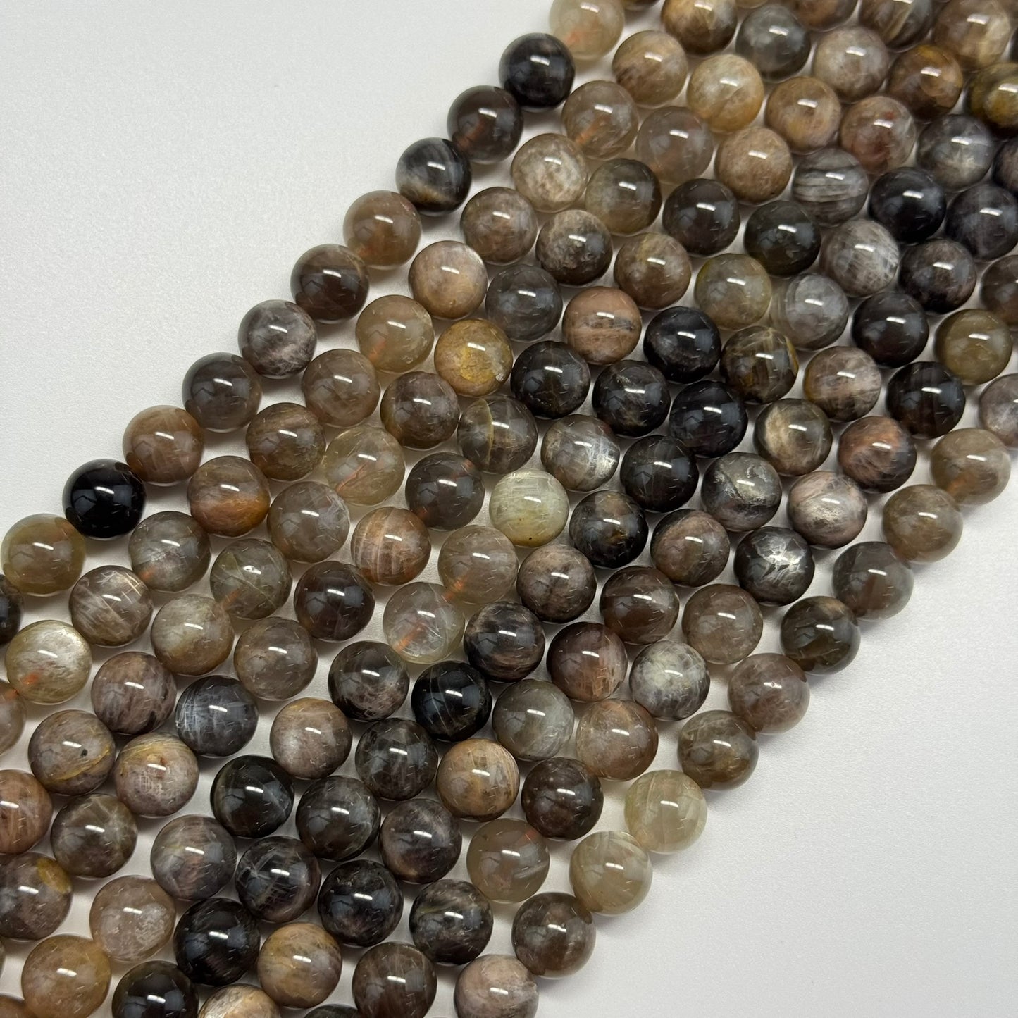 Sunstone & Moonstone Polished Round Beads - (A Quality)