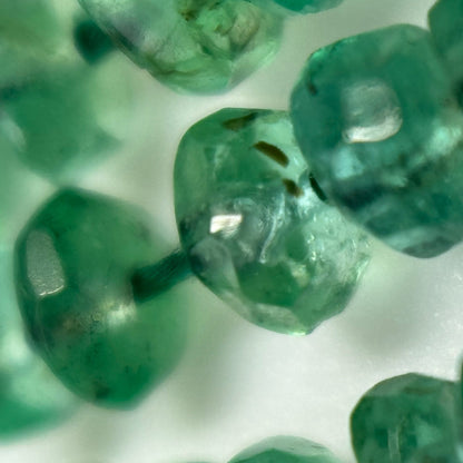 Emerald Rondelle Beads – Faceted Gem for Jewelry - (AAA Quality)