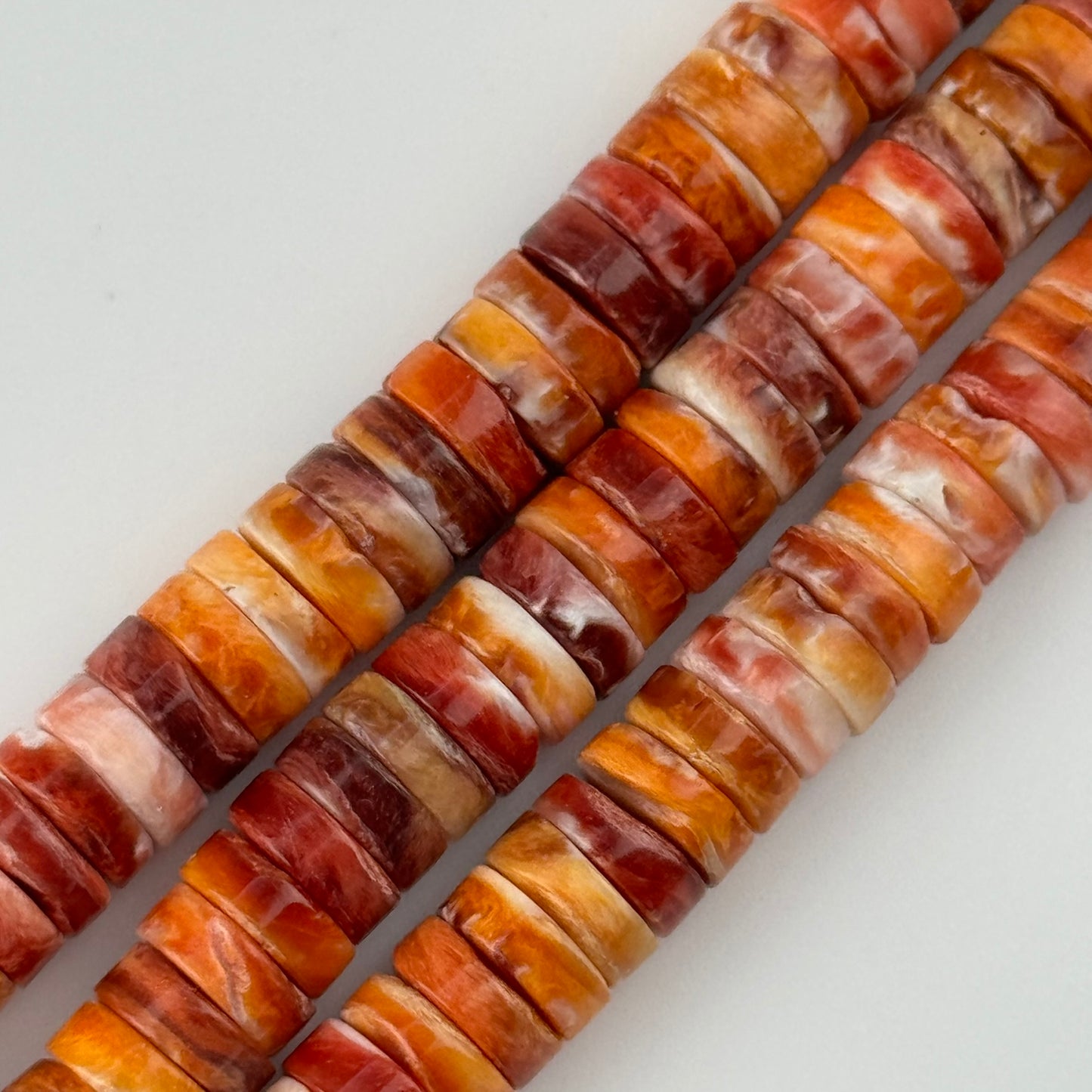 Natural Spiny Oyster Shell Mother Of Pearl Heishi Beads