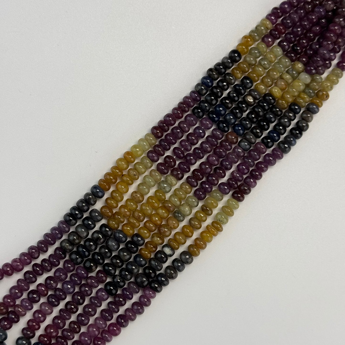 Ruby Sapphire Polished Rondelle Natural Gemstone Beads - (AAA Quality)