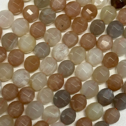 Mixed Colour Sunstone & Moonstone Faceted Round Gemstone Beads - (AA Quality)