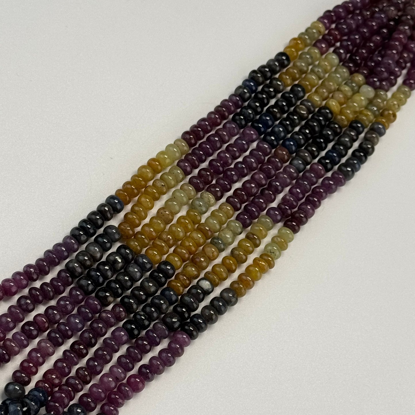 Ruby Sapphire Polished Rondelle Natural Gemstone Beads - (AAA Quality)