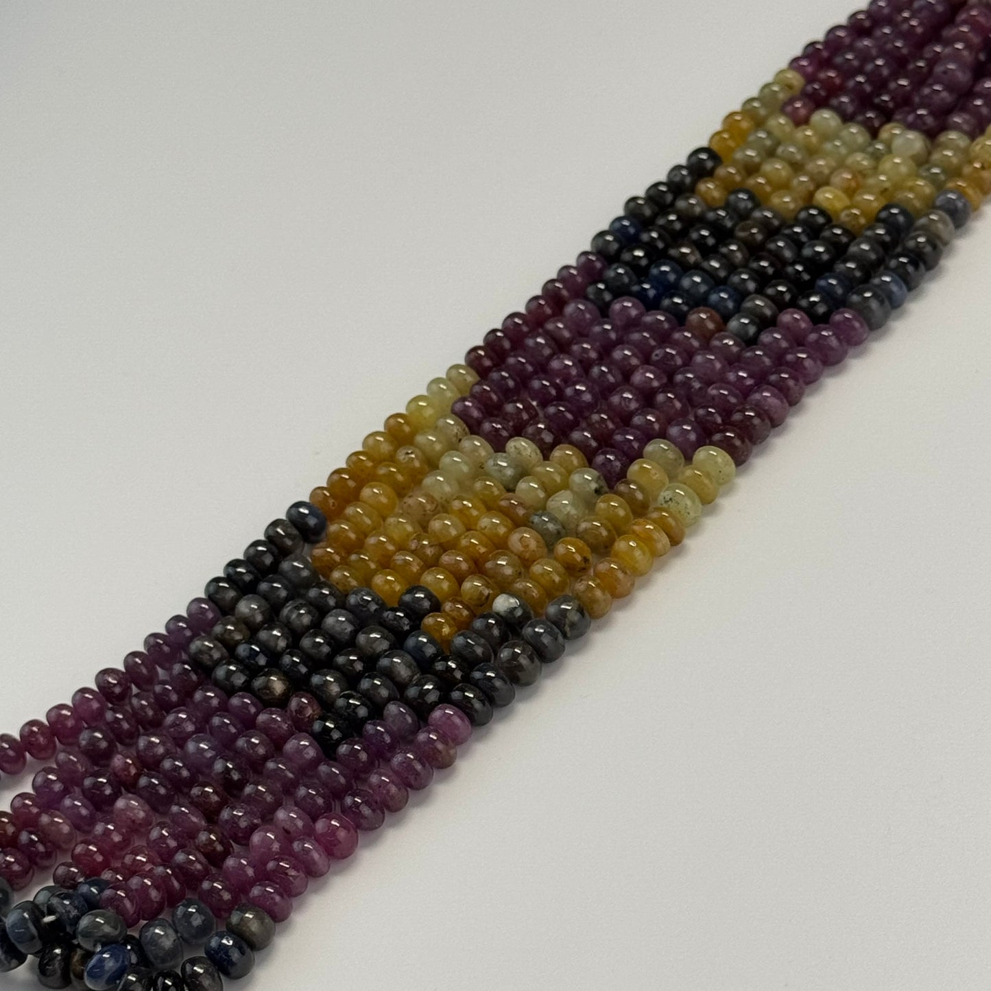 Ruby Sapphire Polished Rondelle Natural Gemstone Beads - (AAA Quality)