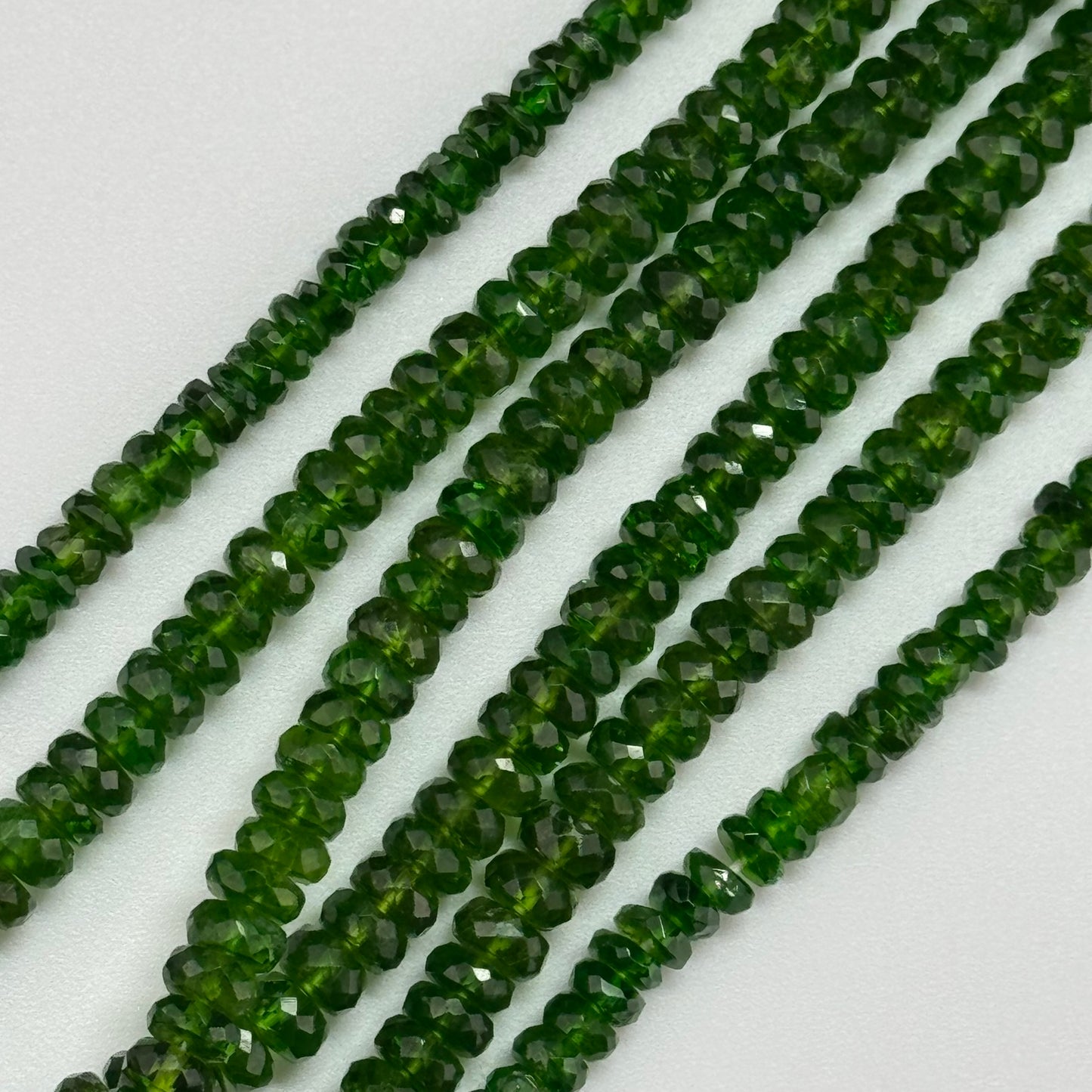 Diopside Rondelle Beads – Faceted Gemstone