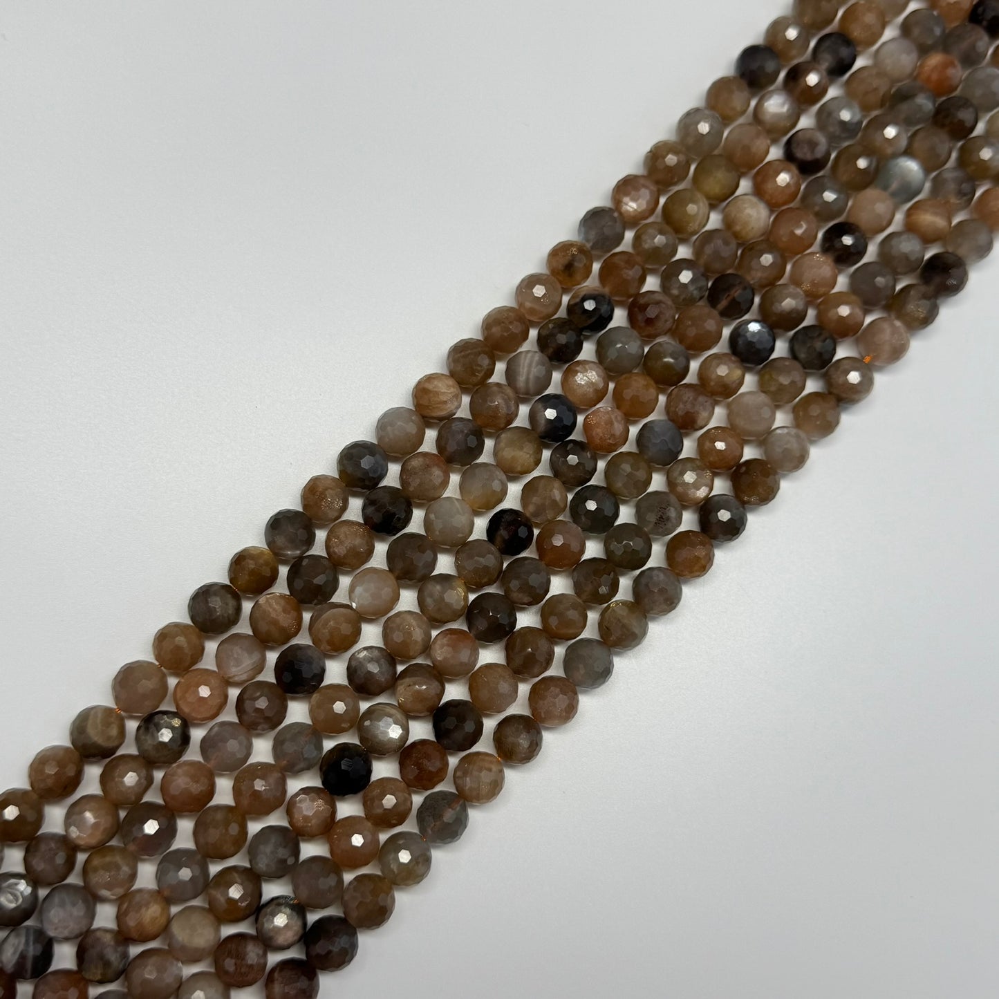 Sunstone & Moonstone Faceted Round Beads - (AA Quality)