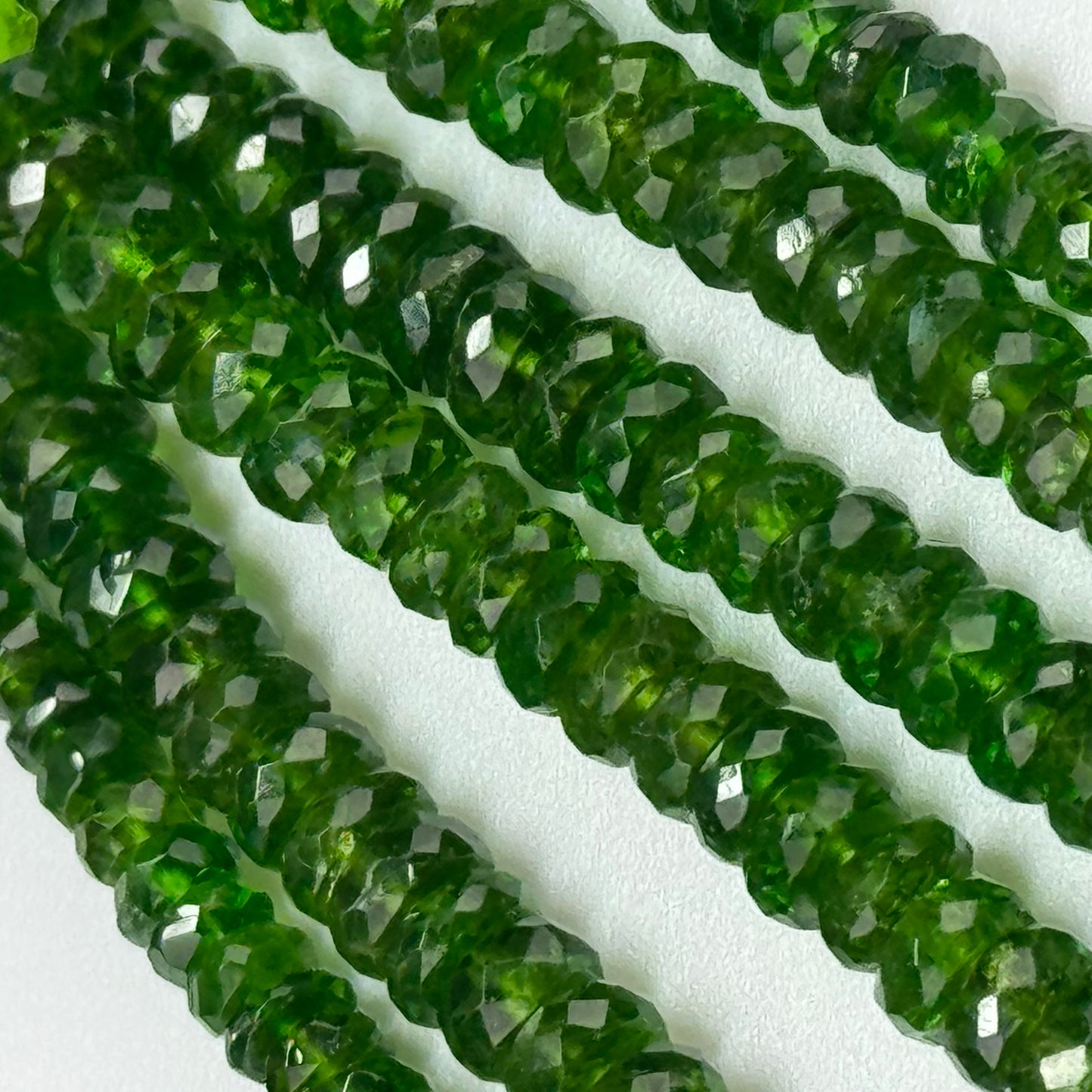 Diopside Rondelle Beads – Faceted Gemstone
