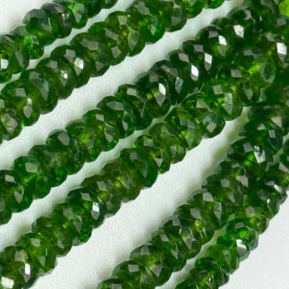 Diopside Rondelle Beads – Faceted Gemstone