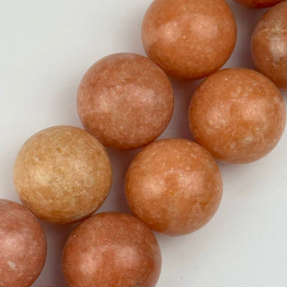 Orange Calcite Beads - Polished Round