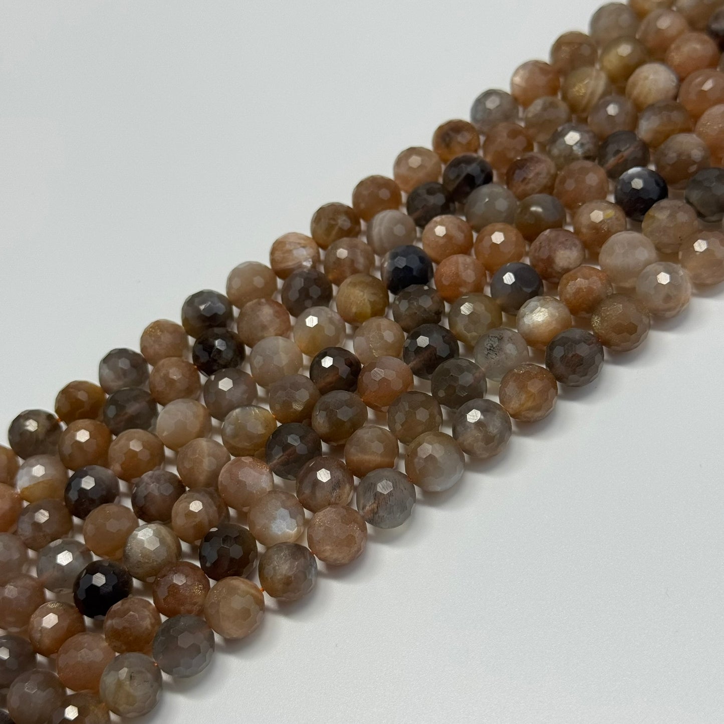 Sunstone & Moonstone Faceted Round Beads - (AA Quality)