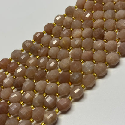 Sunstone & Moonstone Faceted Dodecahedron Gemstone Beads - (AA Quality)