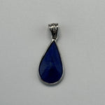 Faceted Lapis Lazuli Pendant, set in 925 sterling silver
