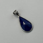 Faceted Lapis Lazuli Pendant, set in 925 sterling silver