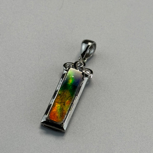 Canadian Ammolite Pendant Set in Sterling Silver 925