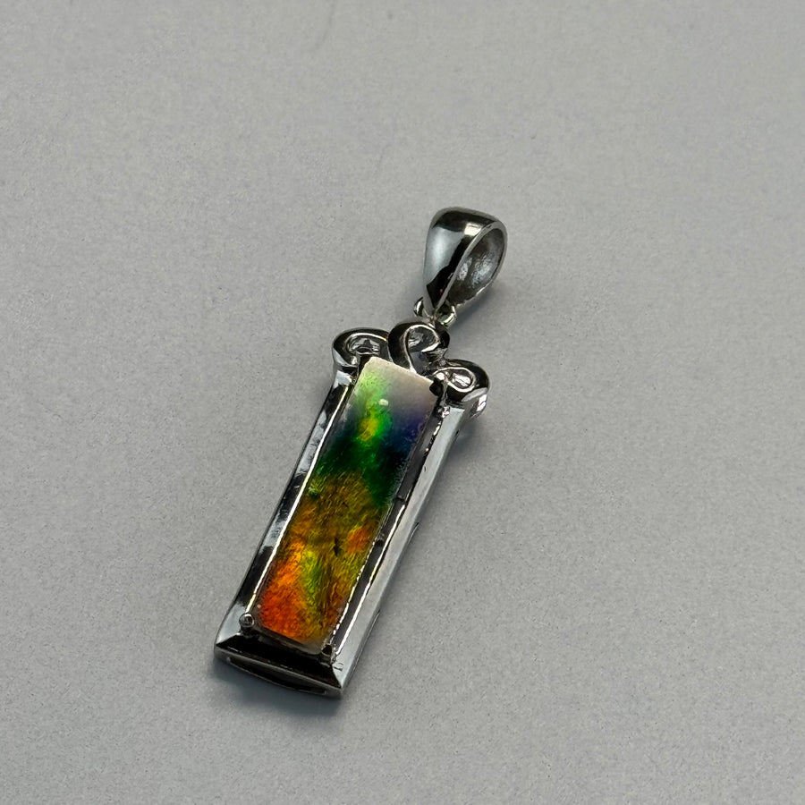 Canadian Ammolite Pendant Set in Sterling Silver 925