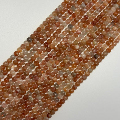 Sunstone Polished Round Gemstone Beads