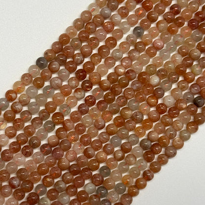 Sunstone Polished Round Gemstone Beads