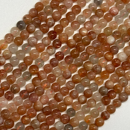 Sunstone Polished Round Gemstone Beads