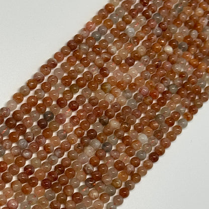 Sunstone Polished Round Gemstone Beads