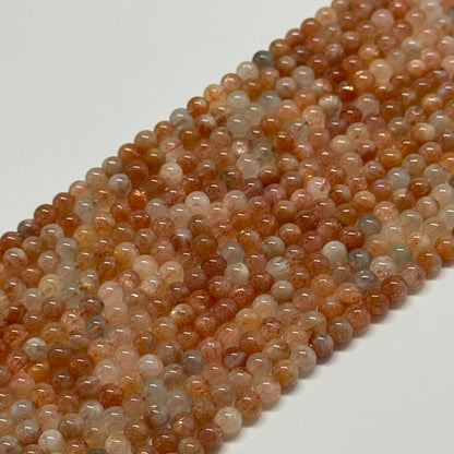 Sunstone Polished Round Gemstone Beads