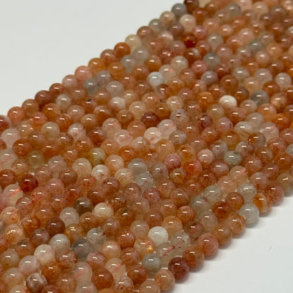 Sunstone Polished Round Gemstone Beads