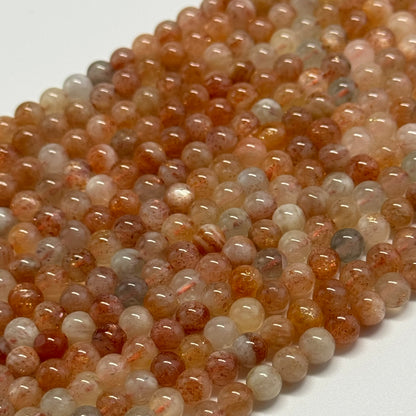 Sunstone Polished Round Gemstone Beads