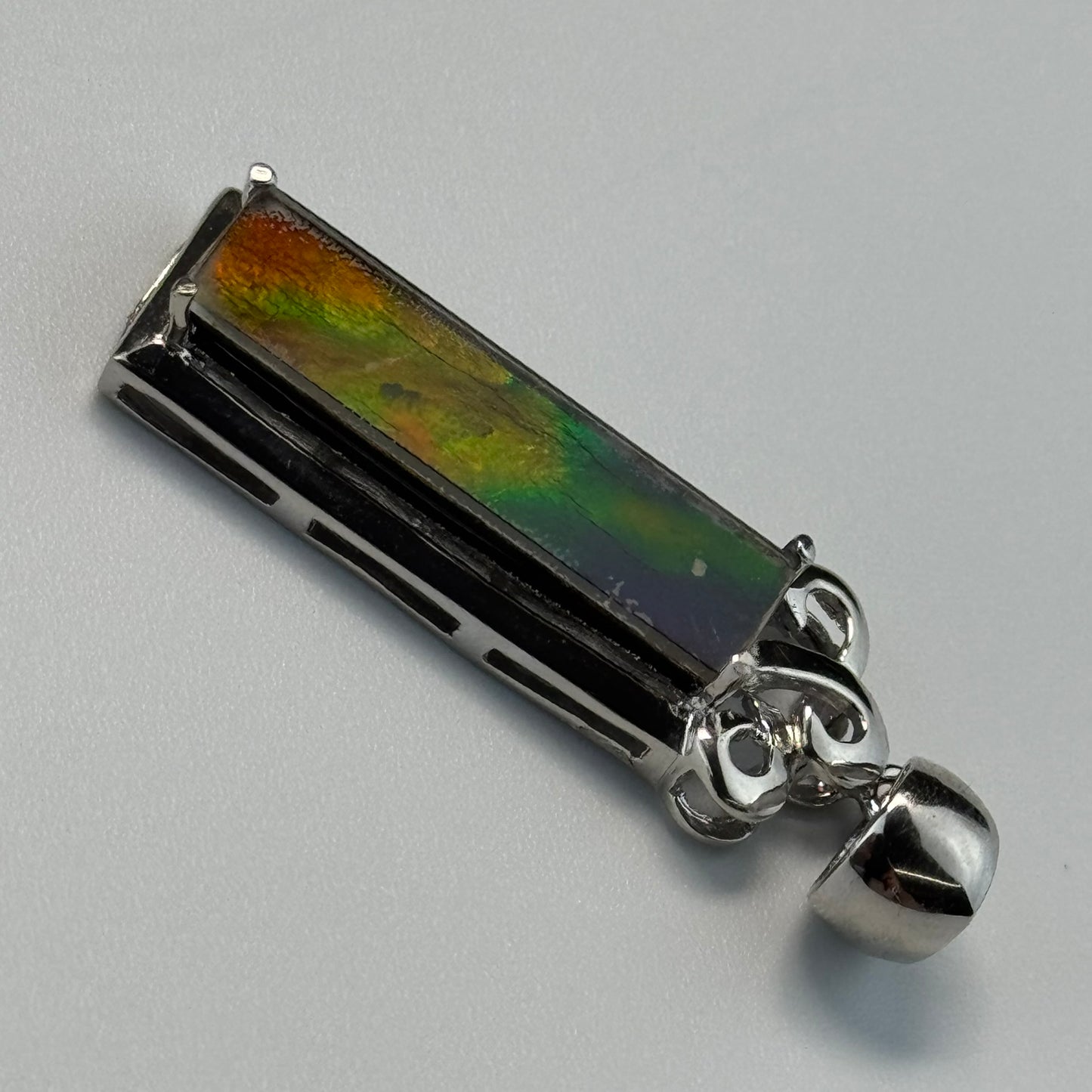 Canadian Ammolite Pendant Set in Sterling Silver 925