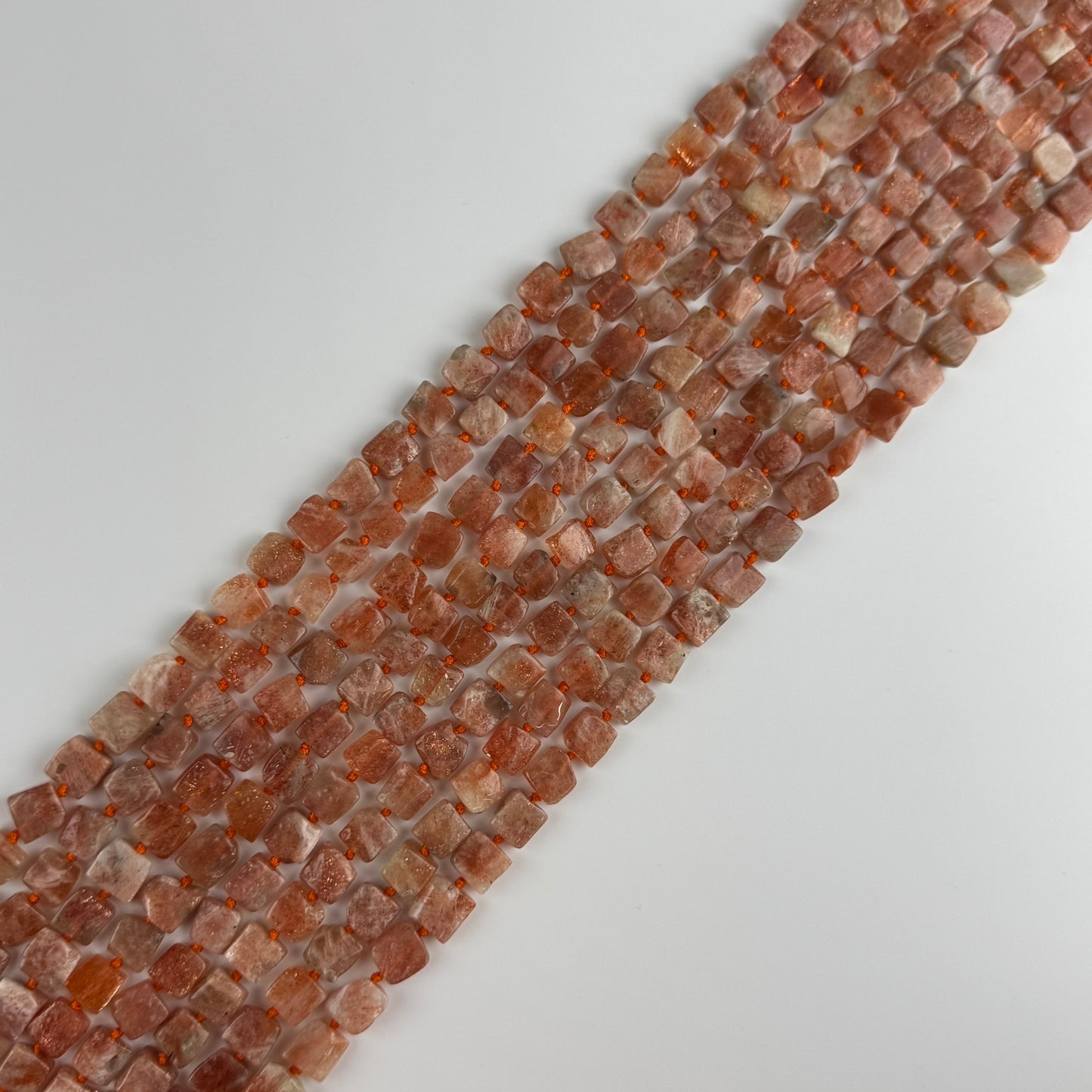 Sunstone Square Freeform Beads - (A Quality)