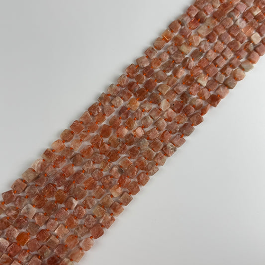 Sunstone Square Freeform Beads - (A Quality)