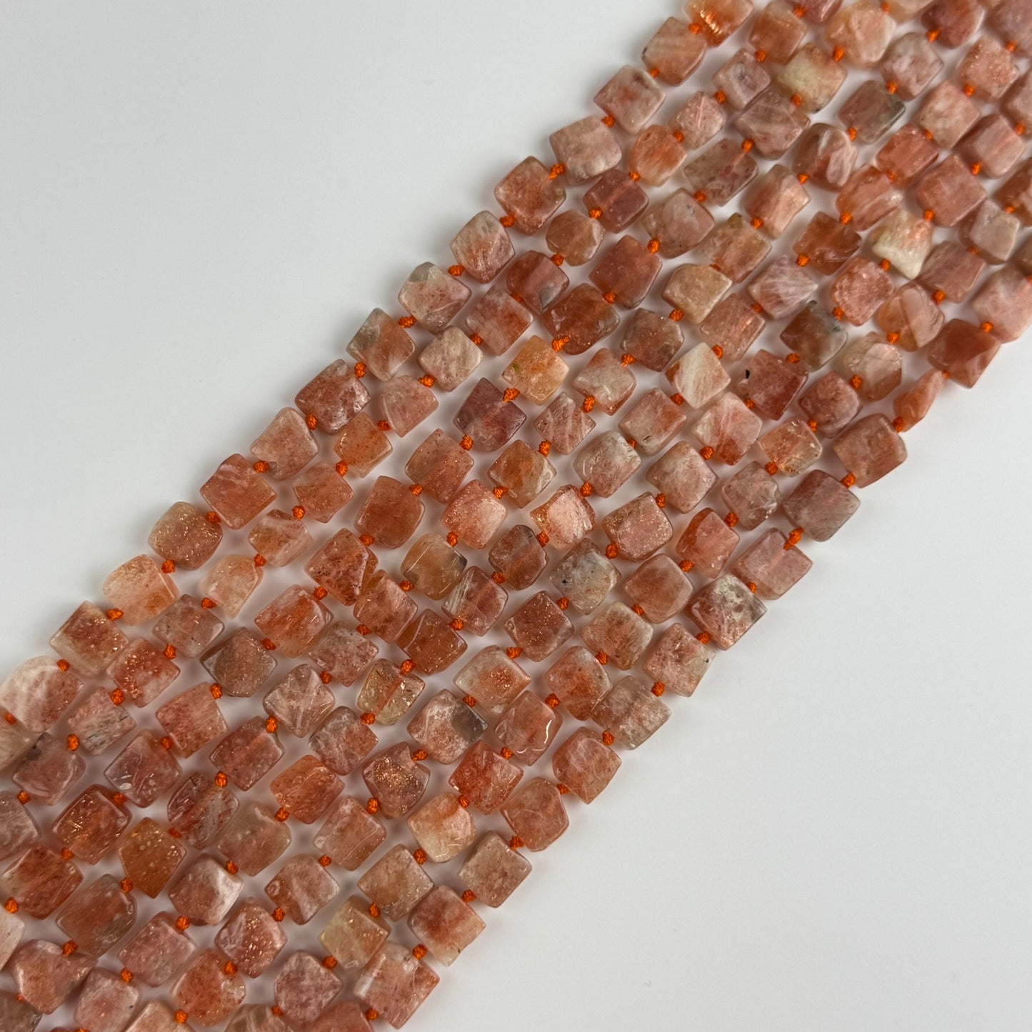 Sunstone Square Freeform Beads - (A Quality)