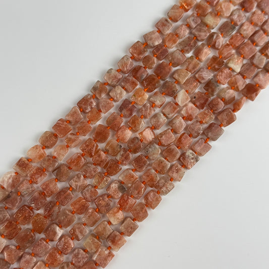 Sunstone Square Freeform Gemstone Beads - (A Quality)