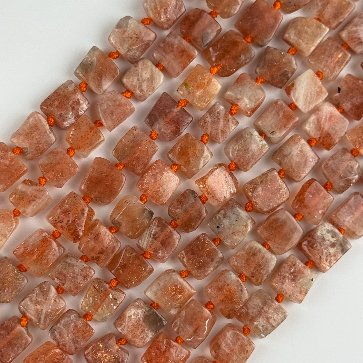 Sunstone Square Freeform Beads - (A Quality)